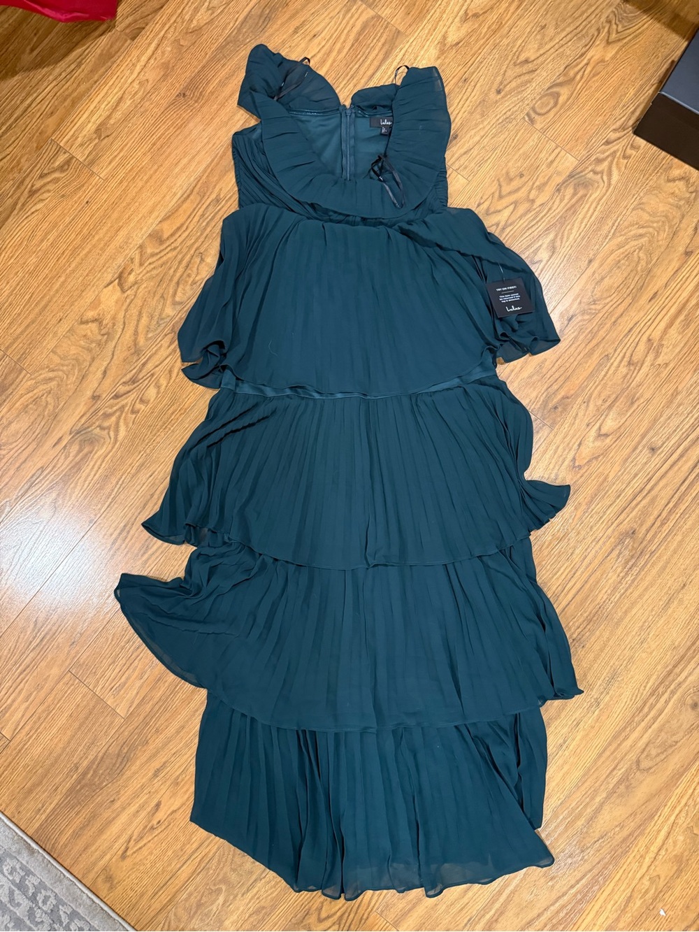 Lulus Always Remarkable Emerald Pleated Off-the-Shoulder Maxi Dress - Picture 2 of 5